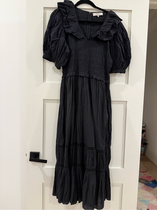 Sea New York Dresses & Skirts - NWOT Sea NY Midi Puff-Sleeve Black Dress with Ruffle Collar